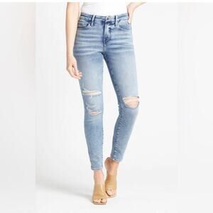 Good American Good Legs Distressed High Waist Skinny Jeans Sz 10/30 GL731T
